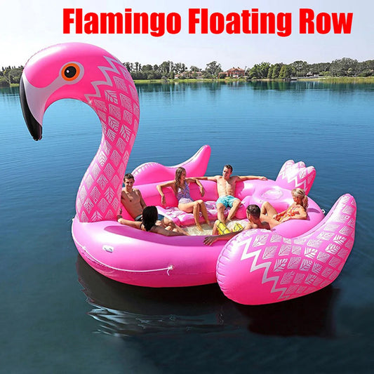 6-8 person Huge Flamingo Pool Float Giant Inflatable Unicorn Swimming Pool Accessories Island Party Floating beach Outdoor Toy